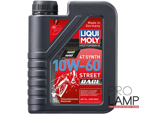 LIQUI MOLY Motorbike 4T Synth 10W-60 Street Race — Синтетическое моторное масло для 4-тактных мотоциклов 1 л.